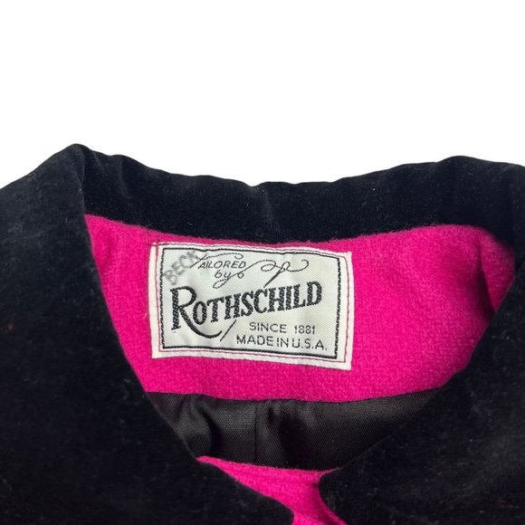 Vintage Rothschild Raspberry Pink Wool Dress Coat Size 6 Years Made in USA - Picture 5 of 9